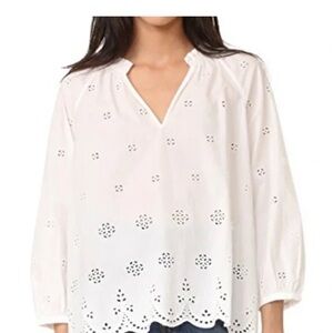 Madewell White Eyelet Blouse